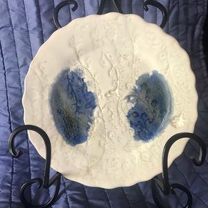 Karen Ford Anthropologie filigree side dish W/B